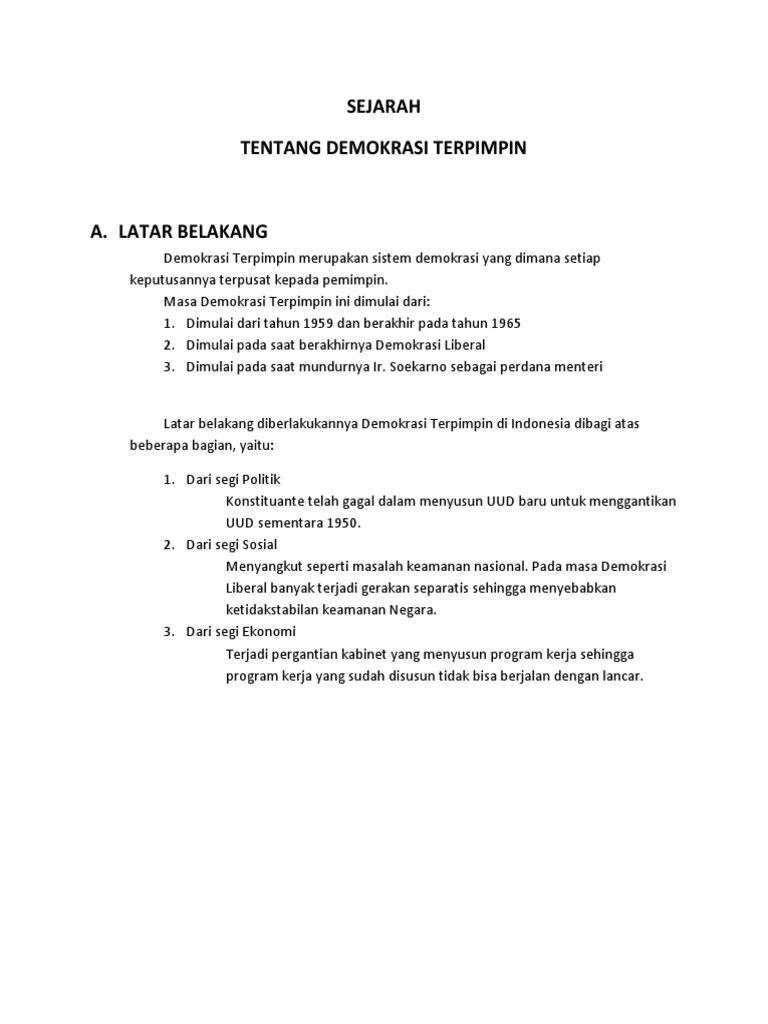 Latar Belakang Demokrasi Liberal Di Indonesia – Dengan