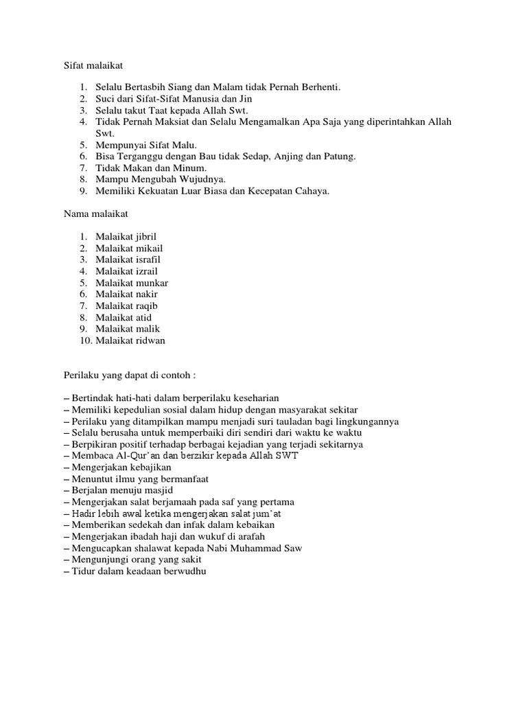 Sifat Malaikat | PDF