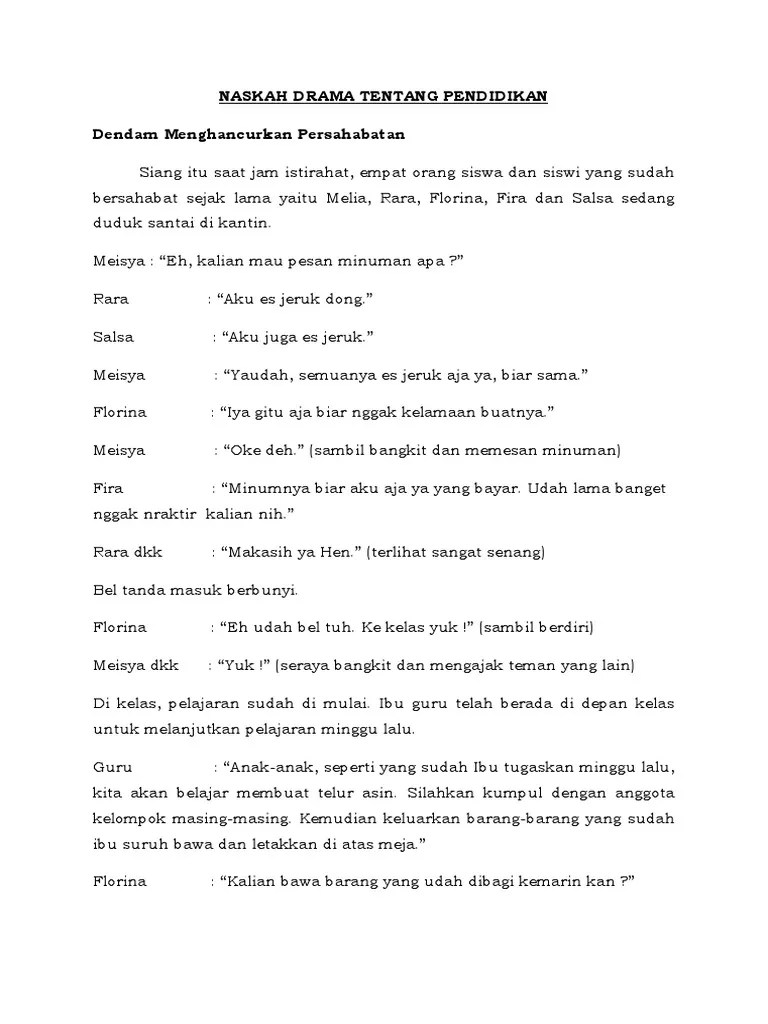 Naskah Drama Tentang Pendidikan 5 Orang | PDF
