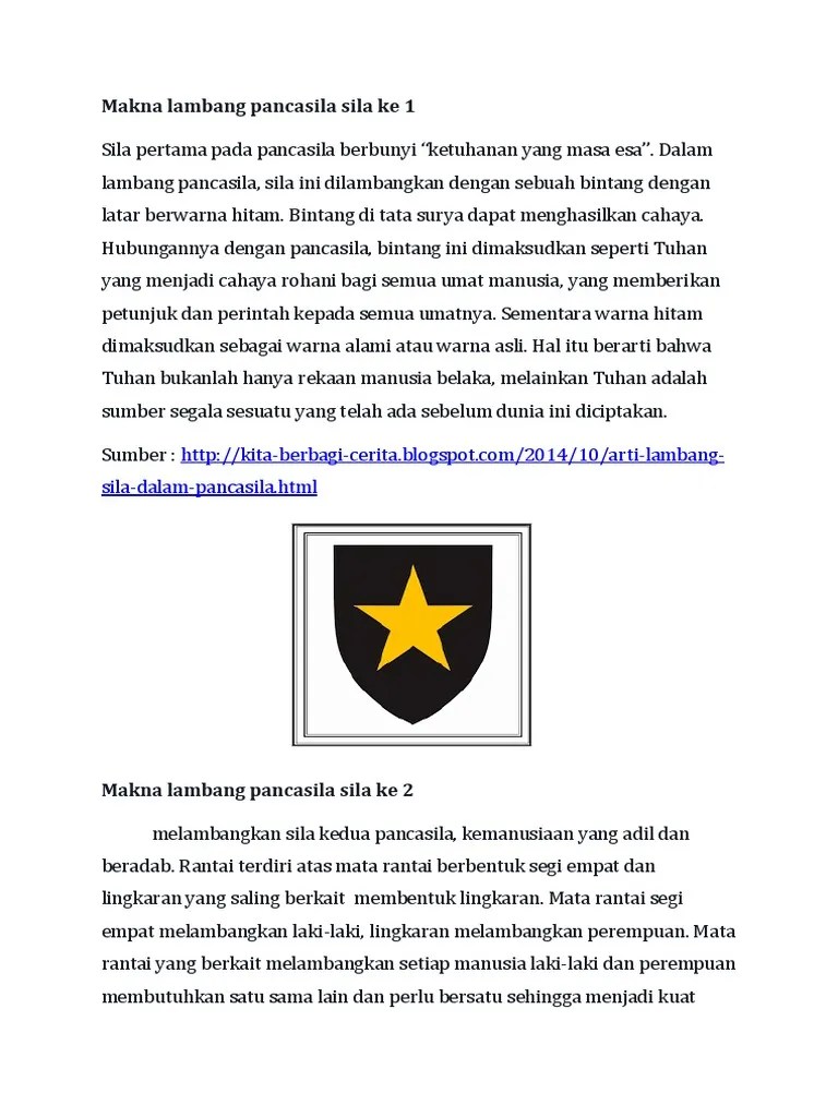 Makna Lambang Sila Pertama Pancasila Adalah