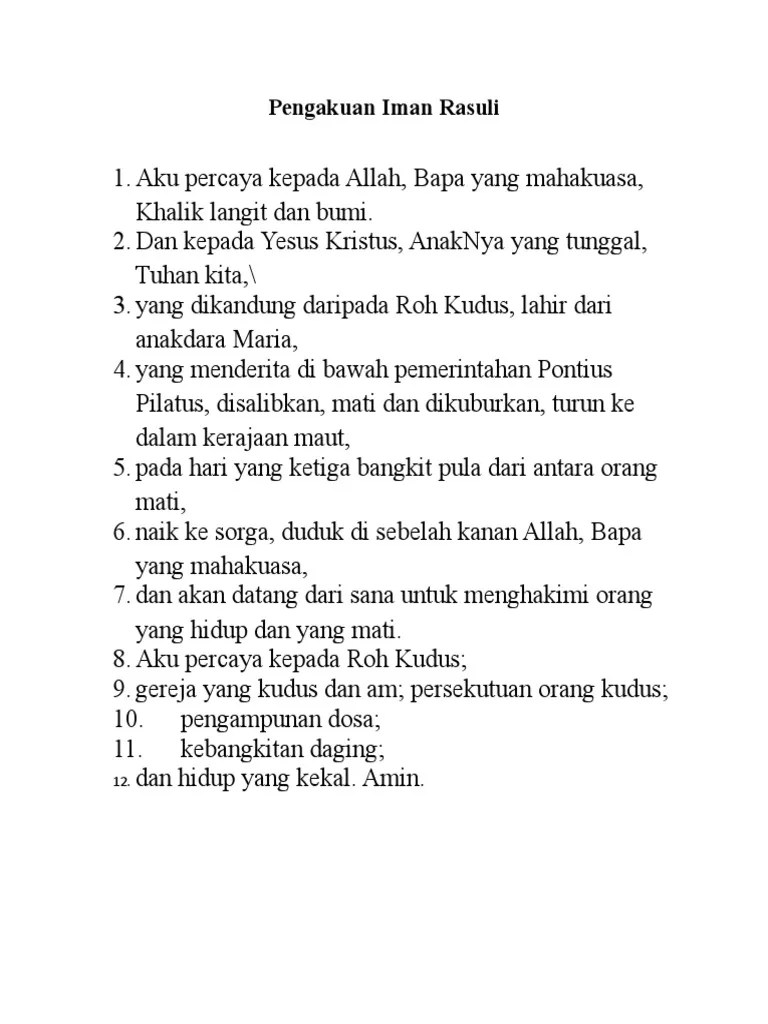 Pengakuan Iman Rasuli | PDF