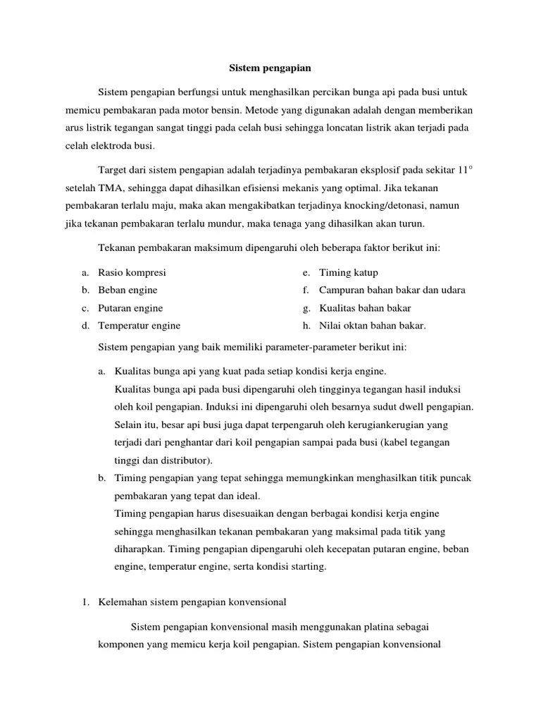 Sistem Pengapian | PDF