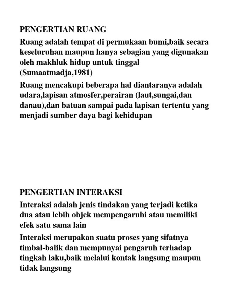 Pengertian Ruang | PDF