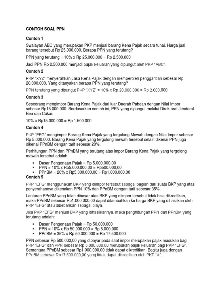 Contoh Soal PPN | PDF