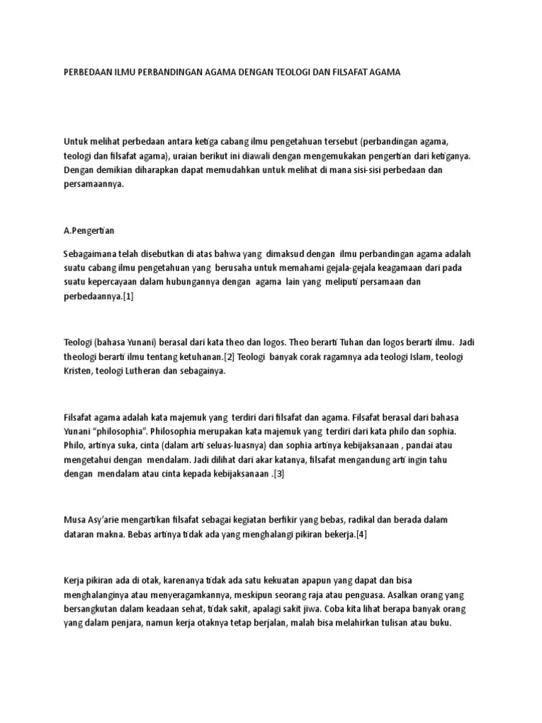 Perbedaan Ilmu Teologi DLL | PDF