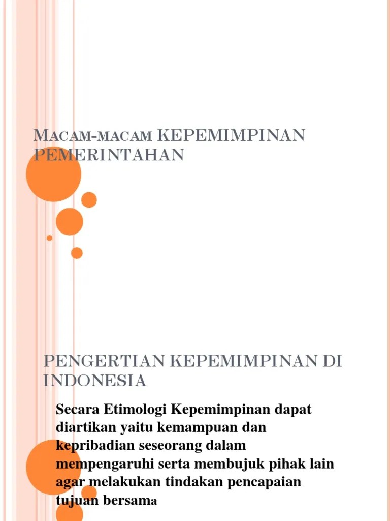 Maca-Macam Kepemimpinan | PDF