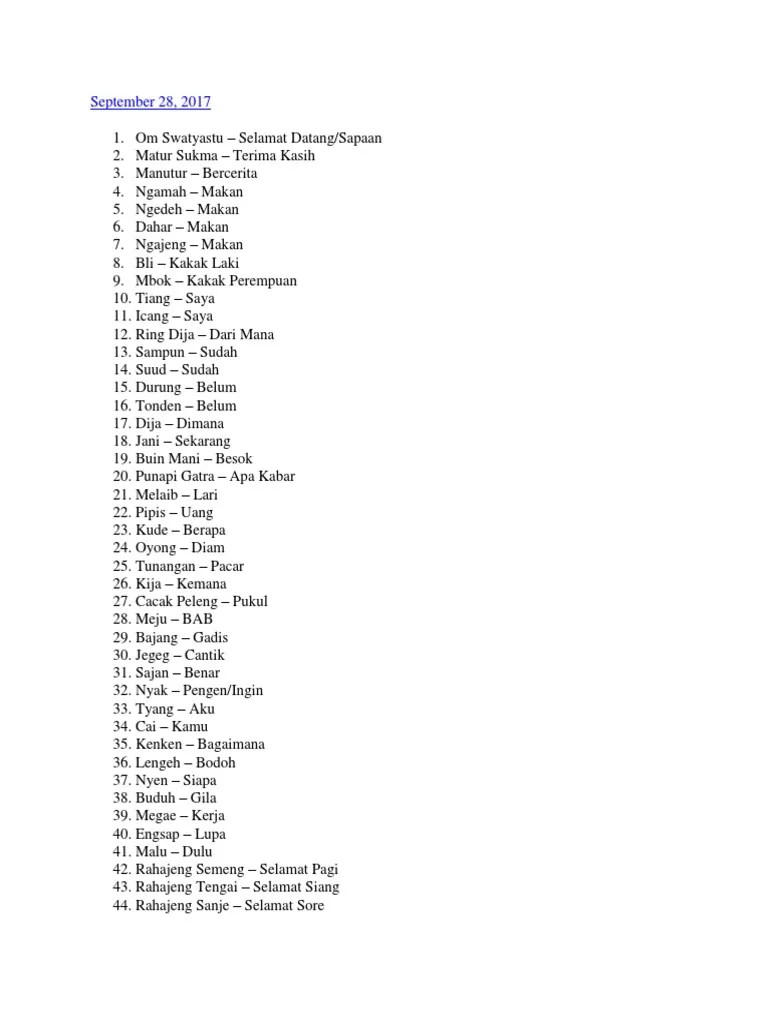 Bahasa Bali Iya Sayang