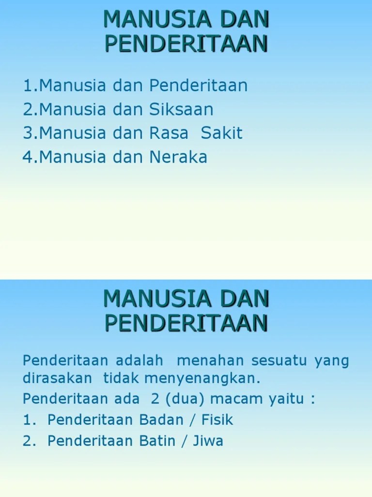 Manusia Dan Penderitaan | PDF