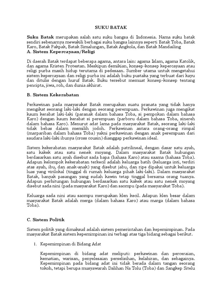 Suku Batak | PDF