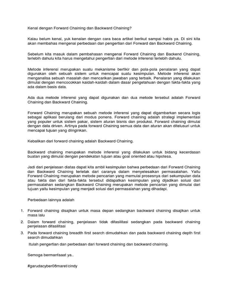 Kenal Dengan Forward Chaining Dan Backward Chaining | PDF