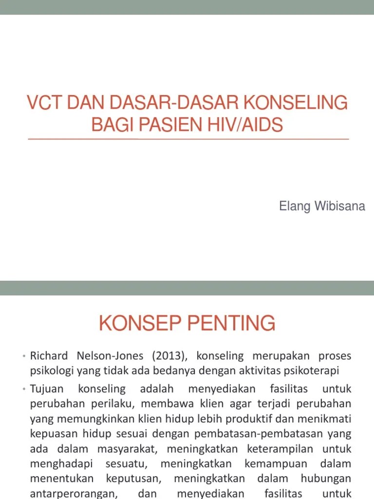 VCT Dan Dasar-Dasar Konseling Bagi Pasien HIV | PDF