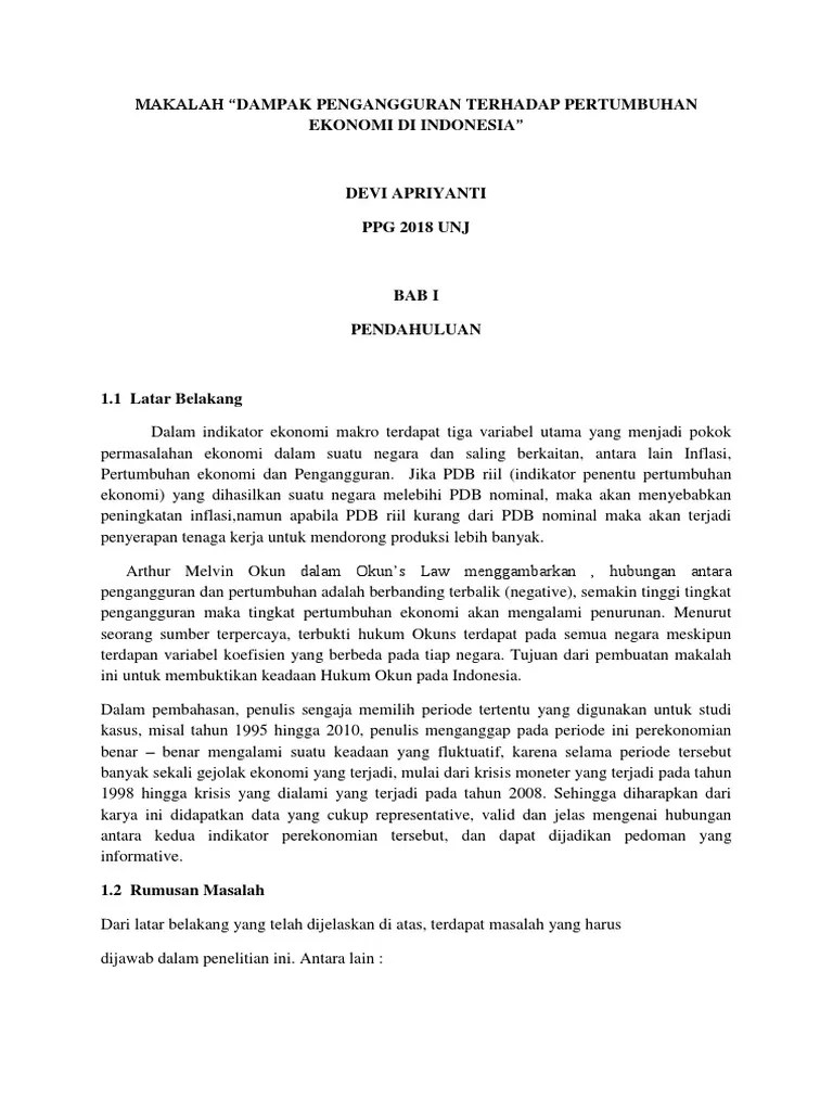Makalah Pertumbuhan Ekonomi Indonesia Saat Ini