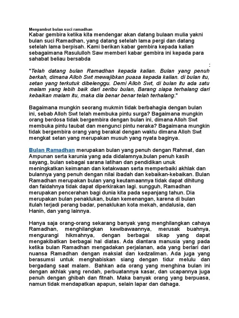 Contoh Pidato Tentang Bulan Ramadhan · Kumpulan Contoh Terbaru