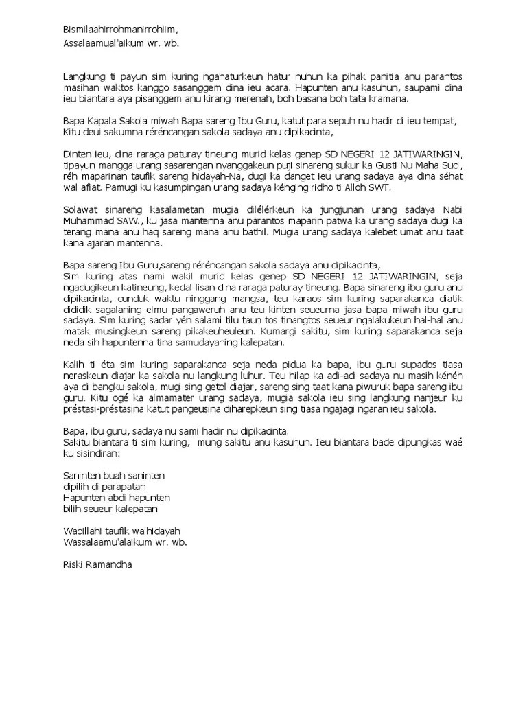 Pidato Bahasa Sunda | PDF