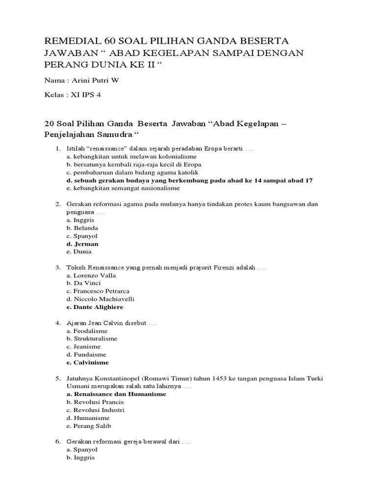 Soal Objektif Tentang Liberalisme Dan Kolonialisme Beserta Jawaban