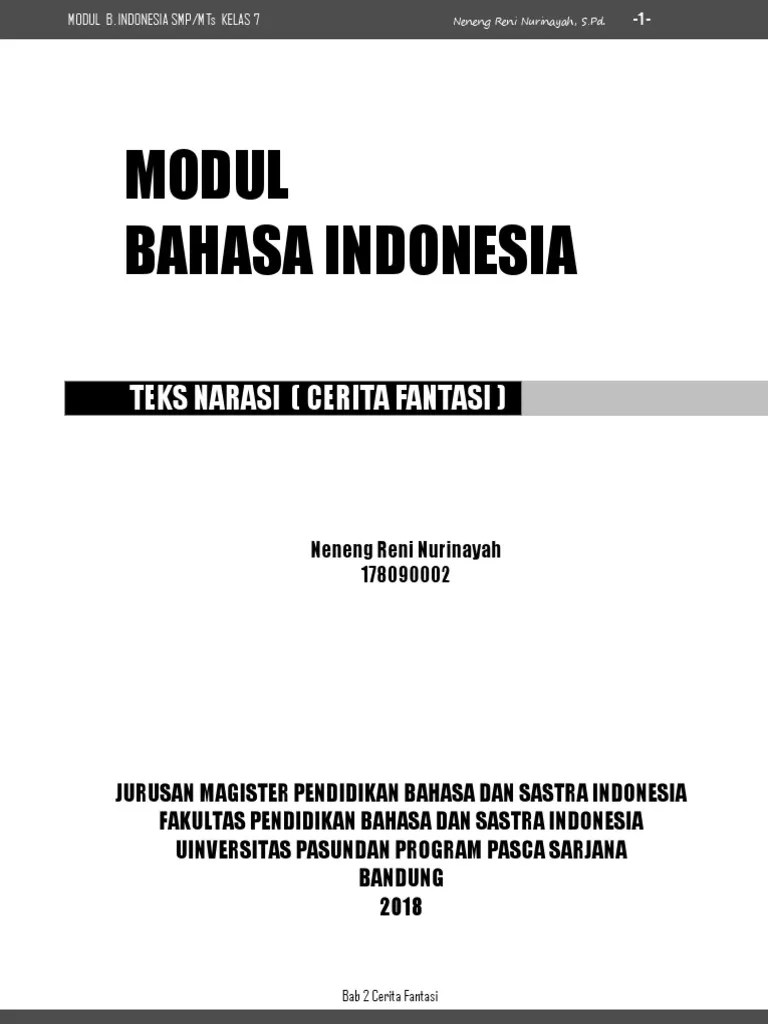Modul Teks Narasi Cerita Imajinasi | PDF