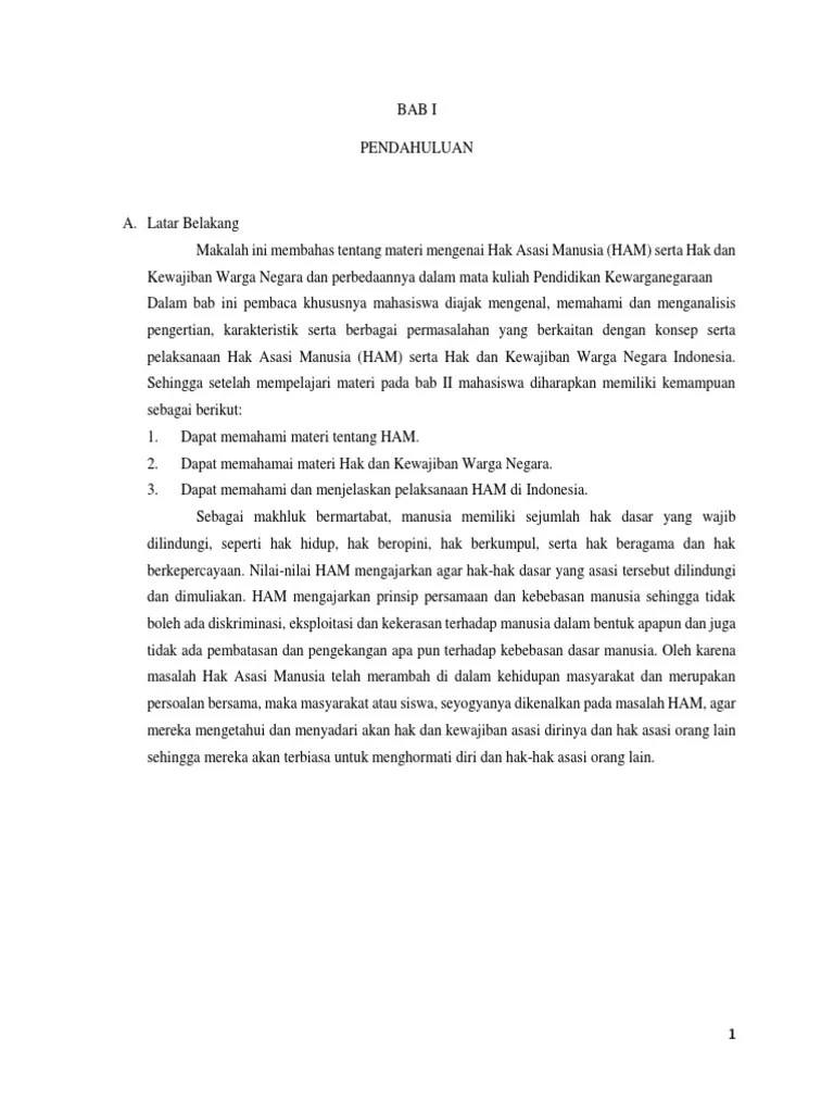 PENDIDIKAN KEWARGANEGARAAN Perbedaan Hak Warga Negara Dan Hak Asasi Manusia  | PDF