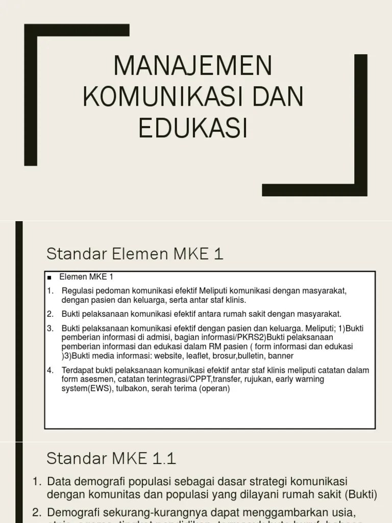 Power Point Manajemen Komunikasi Dan Edukasi | PDF