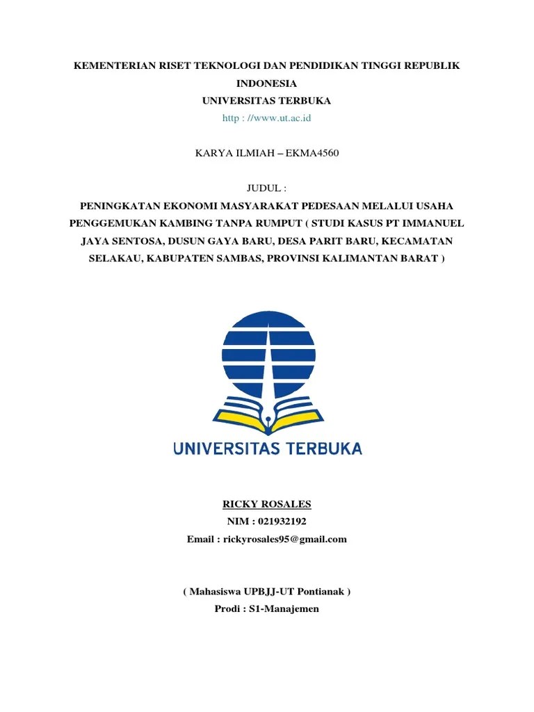 Ricky Rosales - 021932192 - Ekma4560 - Masa 2018.2 | PDF
