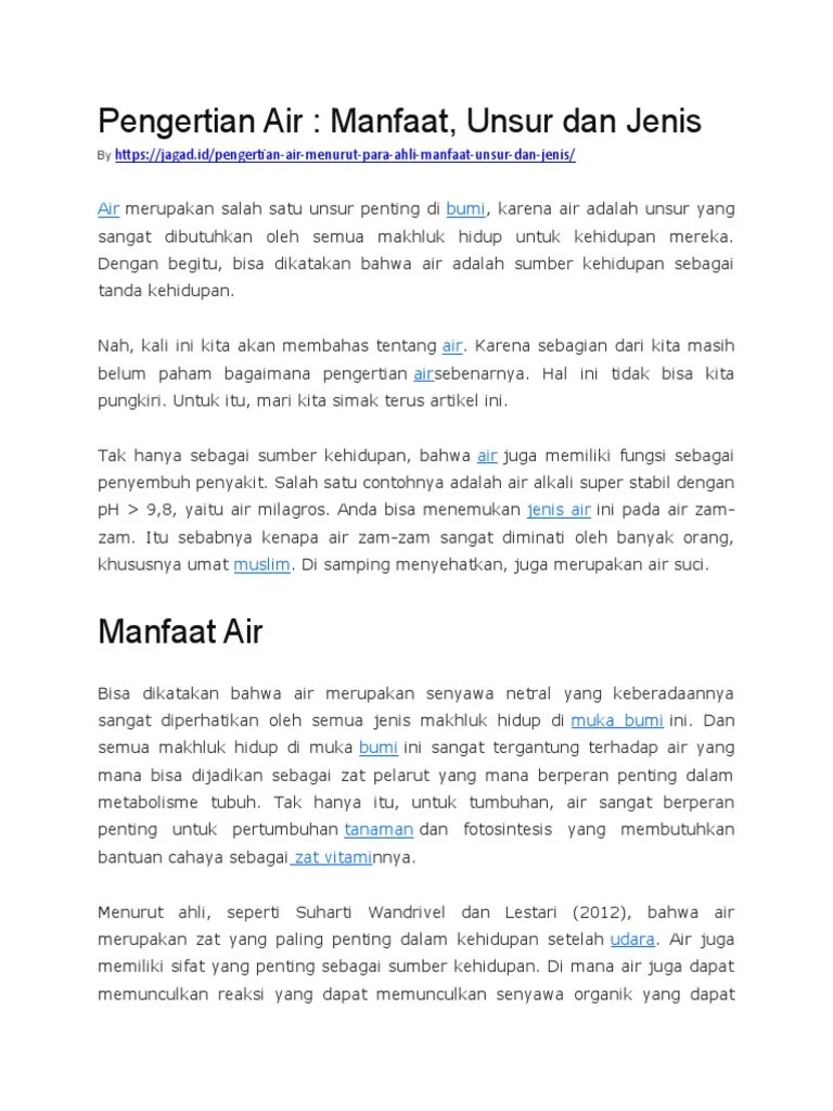 Pengertian Air | PDF