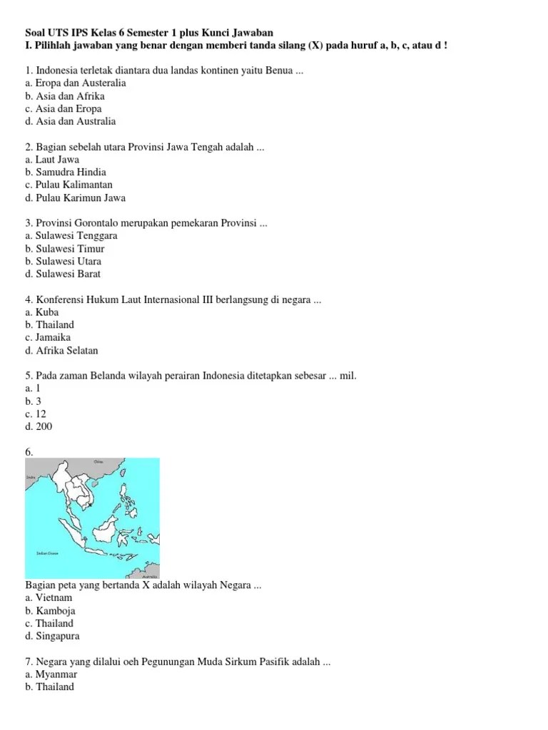 Soal Dan Kunci Jawaban UTS Bahasa Indonesia Kelas 6 Semester 1 | PDF