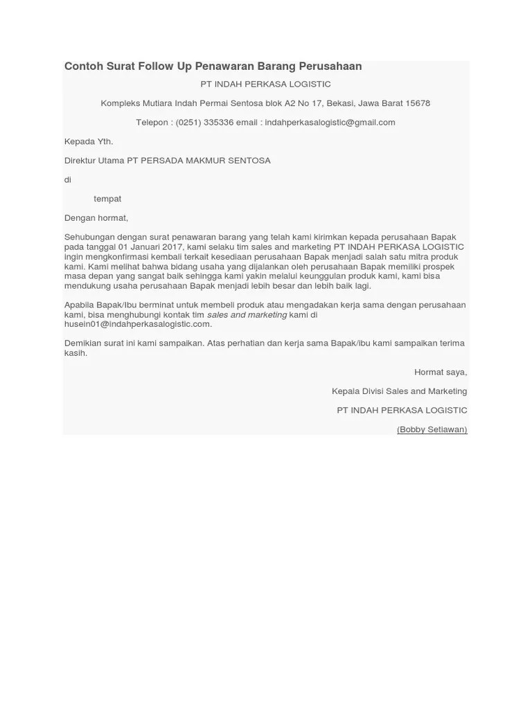 Surat - Surat Follow Up | PDF