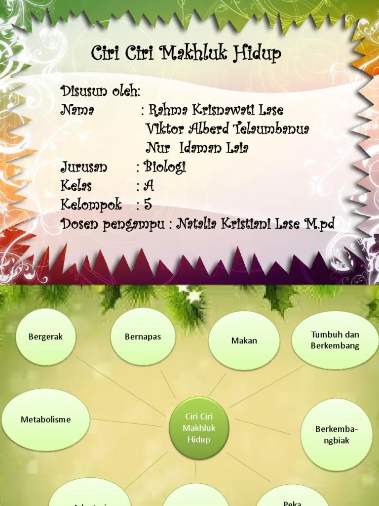 Ciri Ciri Makhluk Hidup PPT Kuliah | PDF
