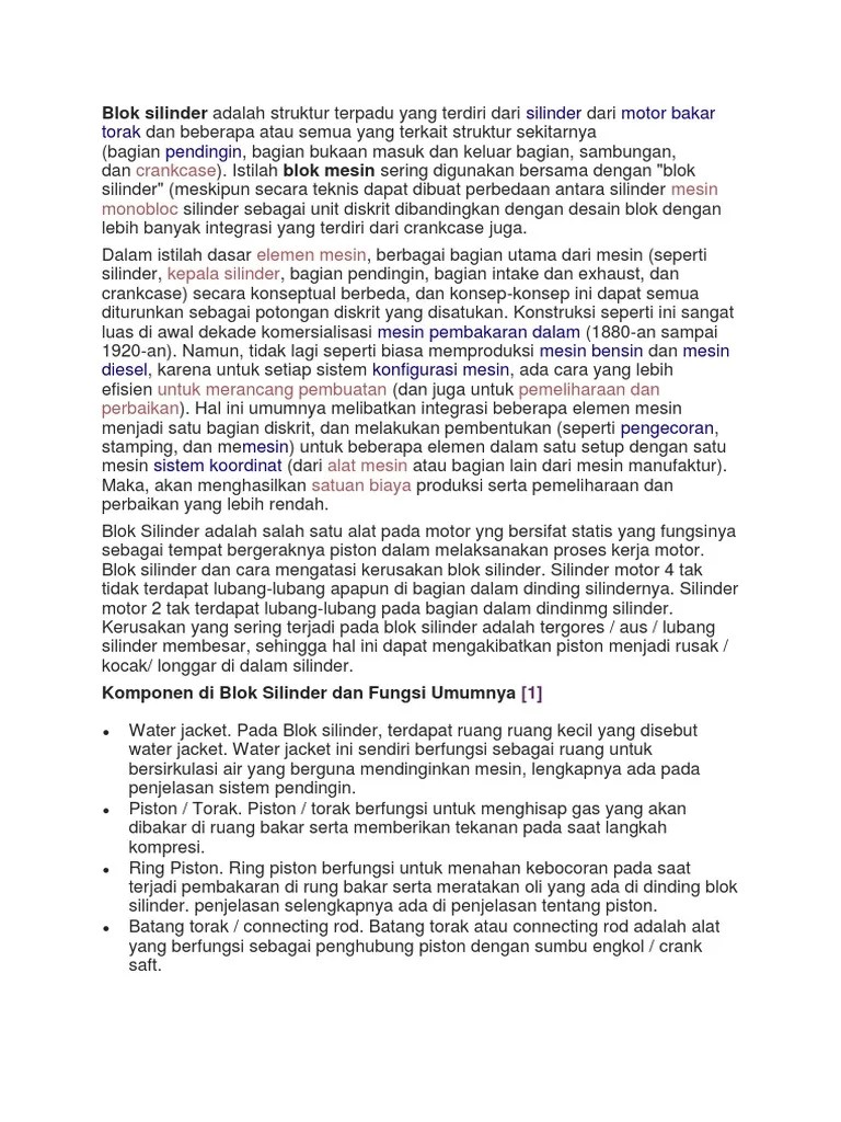 Pengertian Blok Silinder | PDF