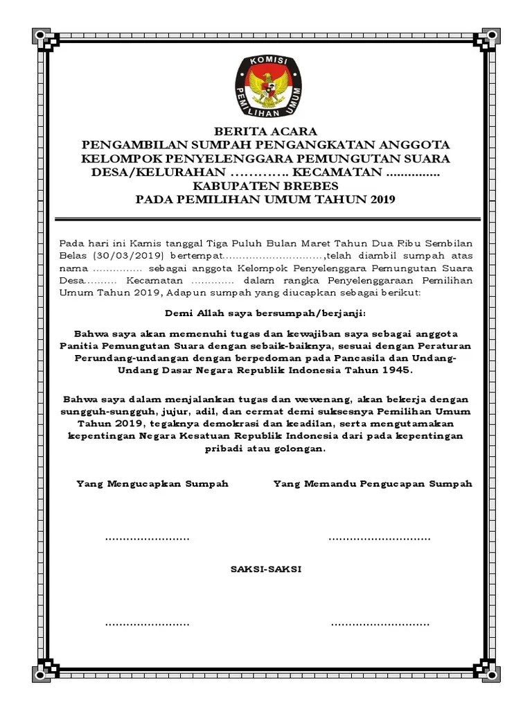Ba Pengambilan Sumpah Kpps | PDF