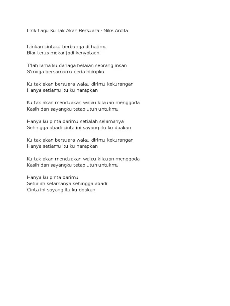 Lirik Lagu Ku Bersuara