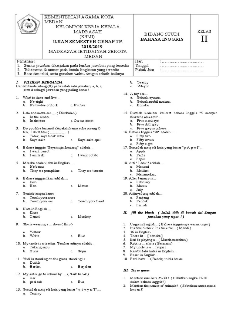 Soal Bahasa Inggris 2 | PDF