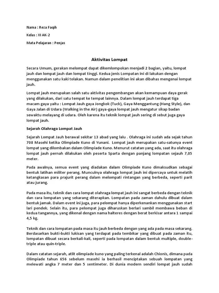 Sebutkan 3 Macam Gaya Lompat Jauh - Coba Sebutkan