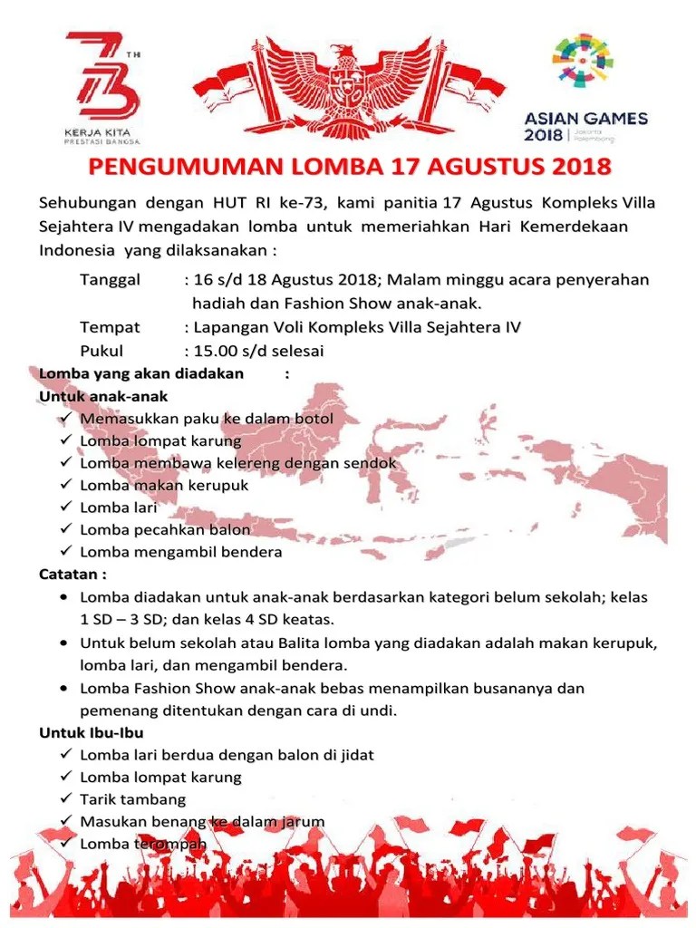 Contoh Pengumuman Lomba 17 Agustus – Beinyu.com