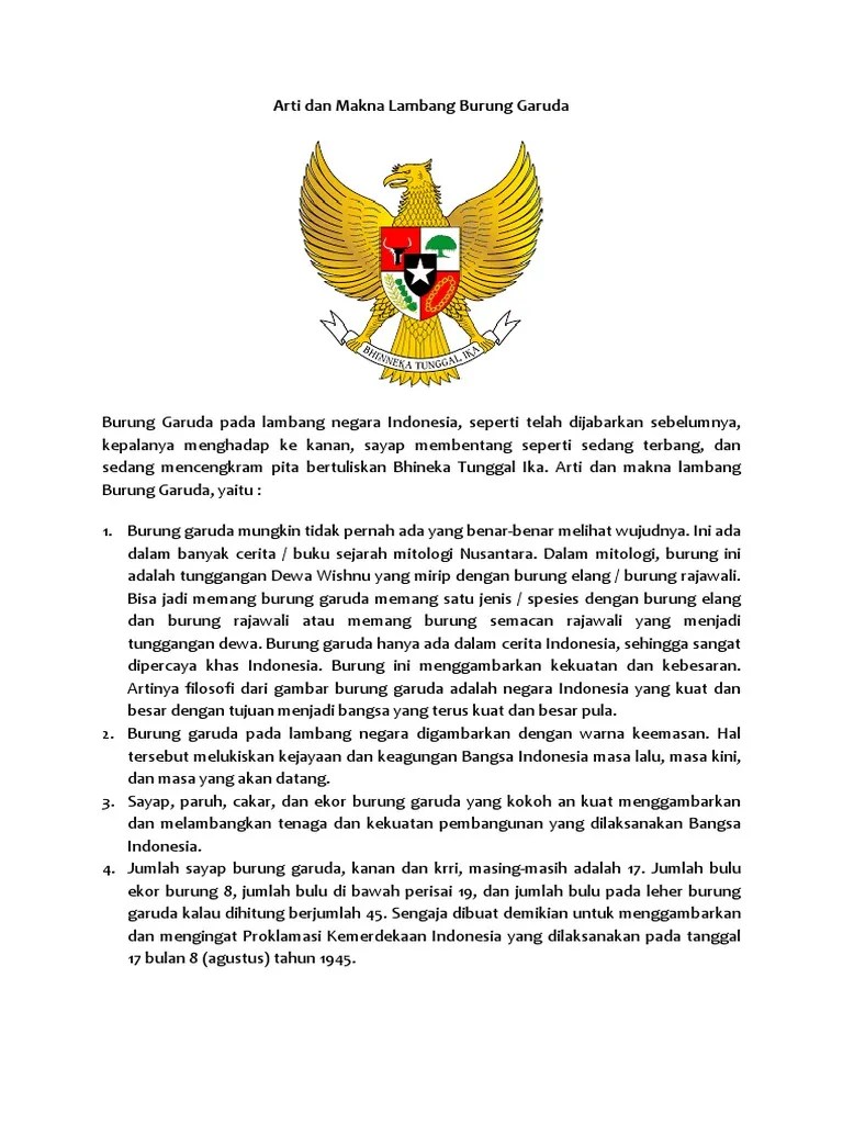 Arti Dan Makna Lambang Burung Garuda | PDF