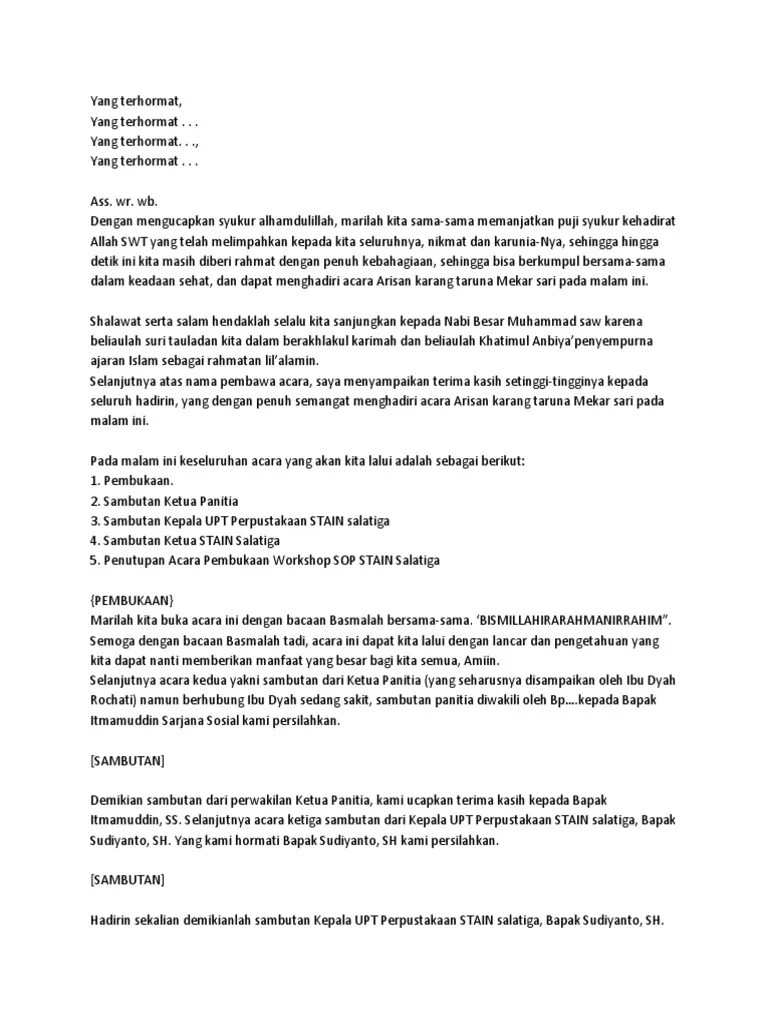 Teks Pembawa Acara | PDF