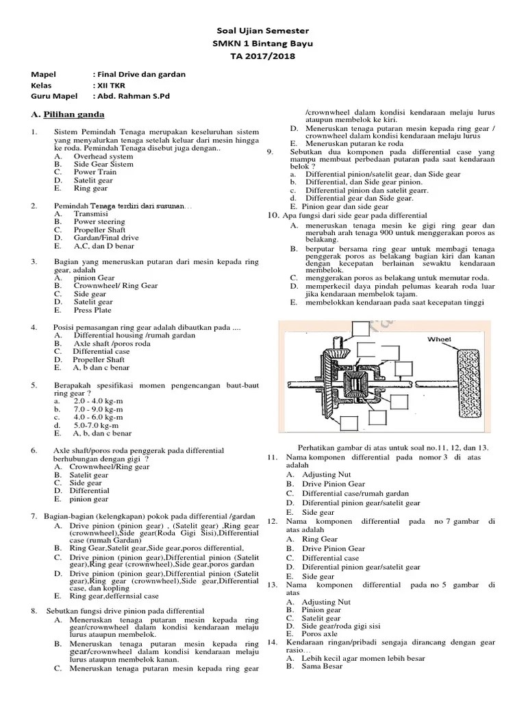 Soal Ujian Semester Gardan | PDF