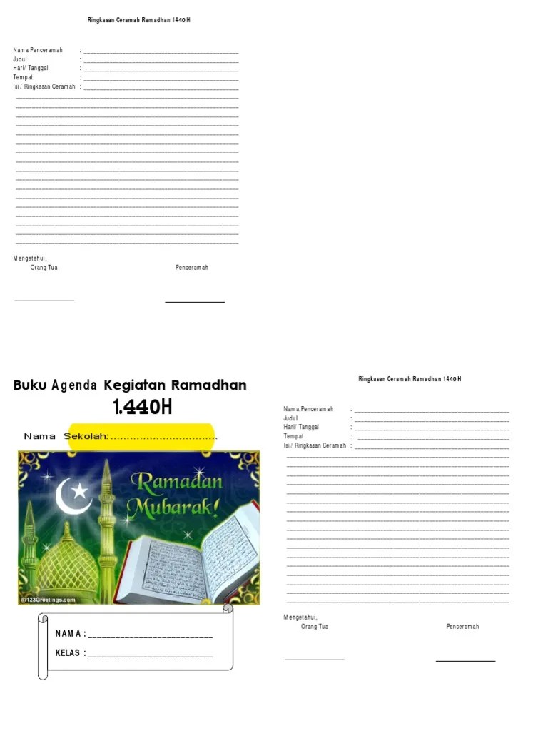 Buku Kegiatan Ramadhan 1440 Hijriyah | PDF