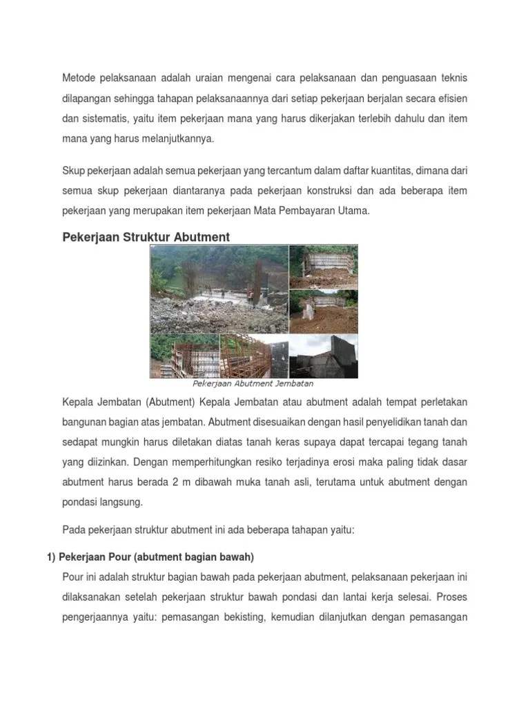 Metode Pelaksanaan Abutment | PDF