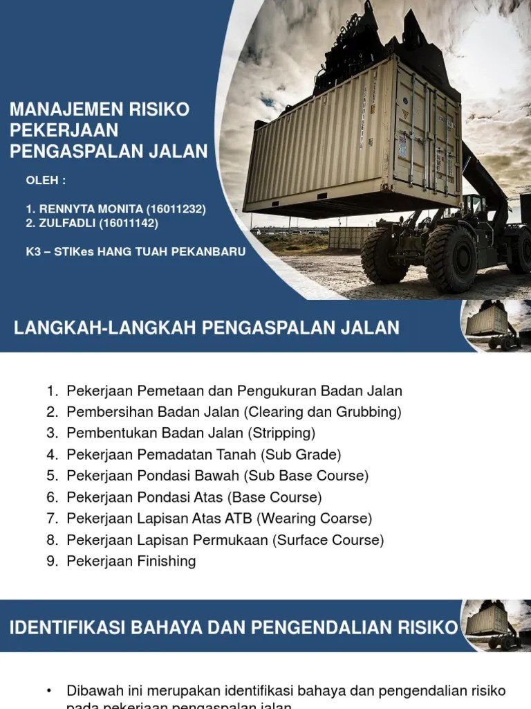 Identifikasi Bahaya Pengaspalan Jalan | PDF