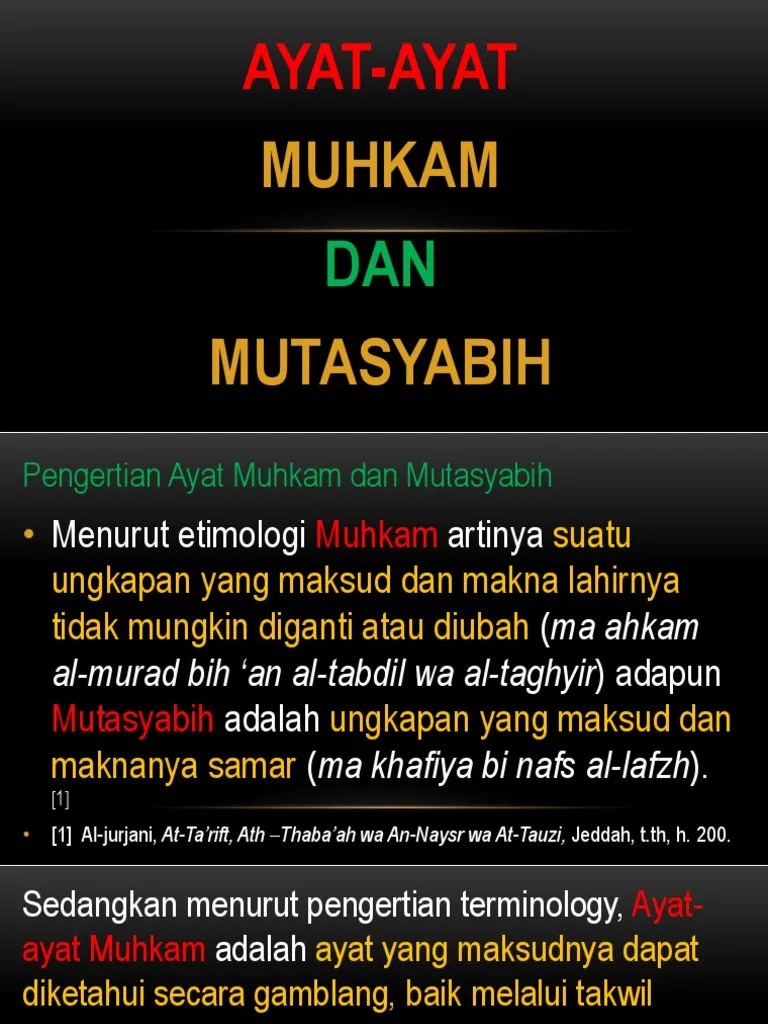 010 Muhkam Dan Mutasyabih | PDF