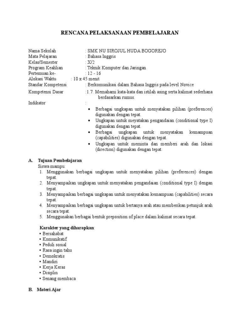 B.inggris RPP KD 1.7 Kelas X Semester Genap 2014-2015 | PDF