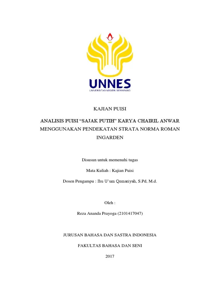 Analisis Puisi Strata Norma Menurut Roman Ingarden Dalam Puisi | PDF