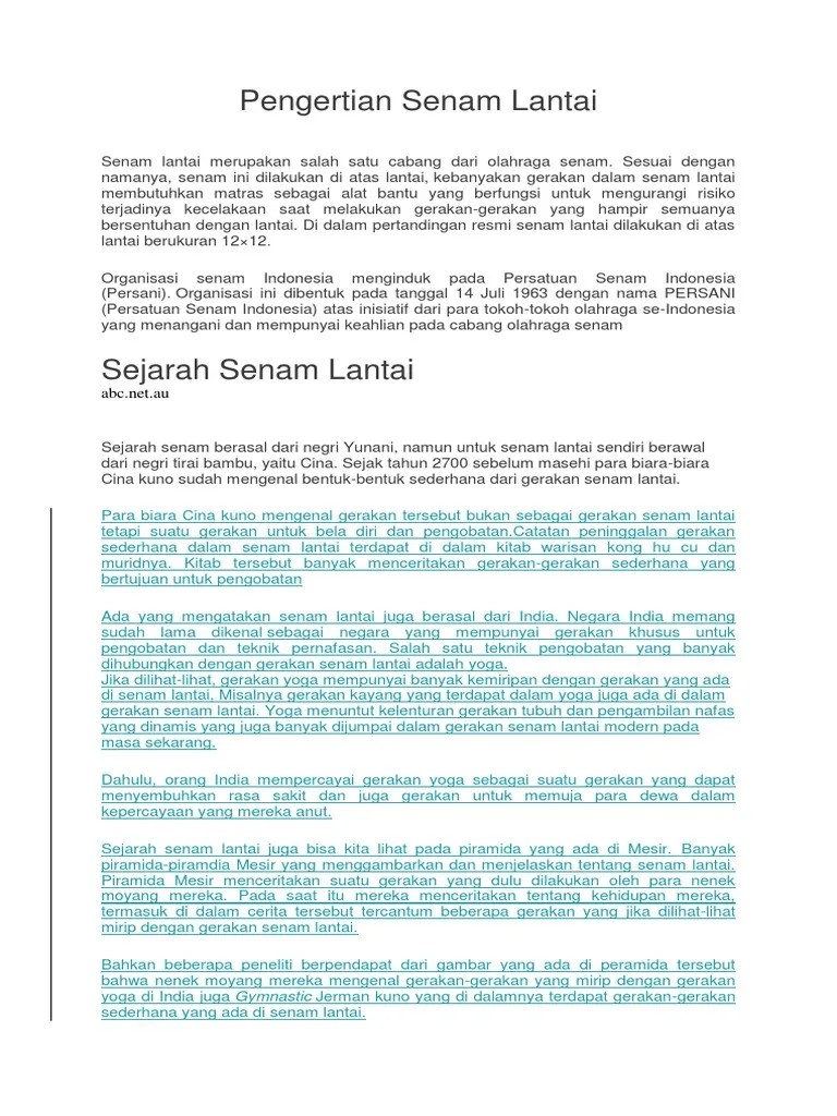 Pengertian Senam Lantai | PDF