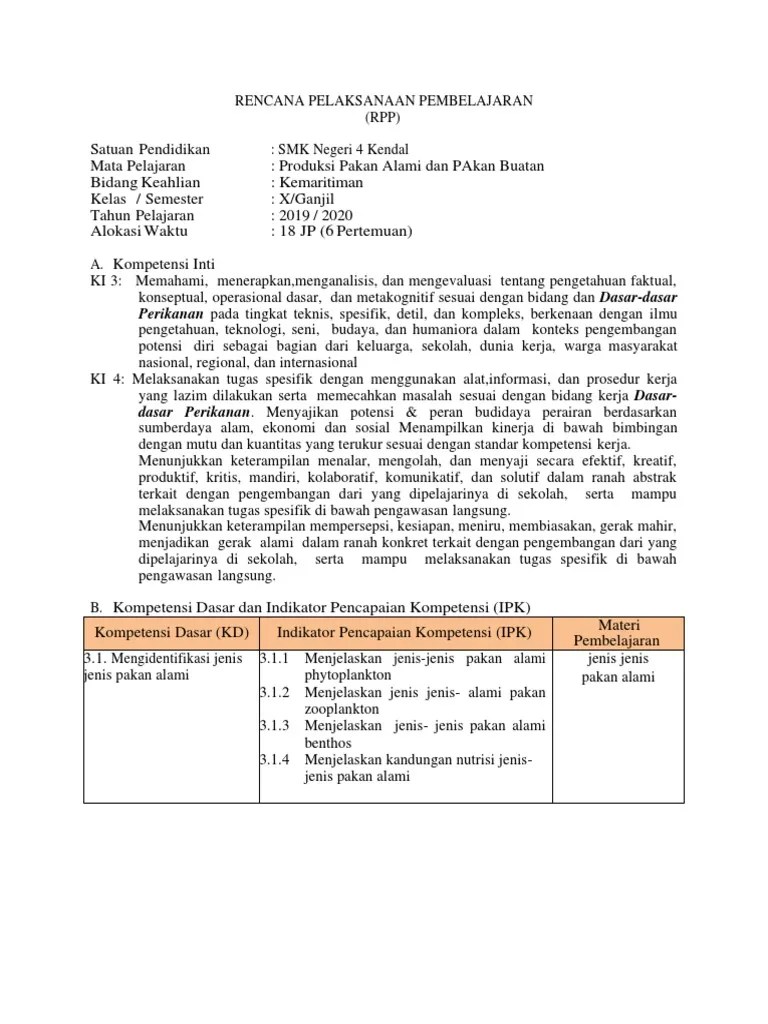 Ninik RPP Pakan Alami Dan Pakan Buatan-Dikonversi | PDF