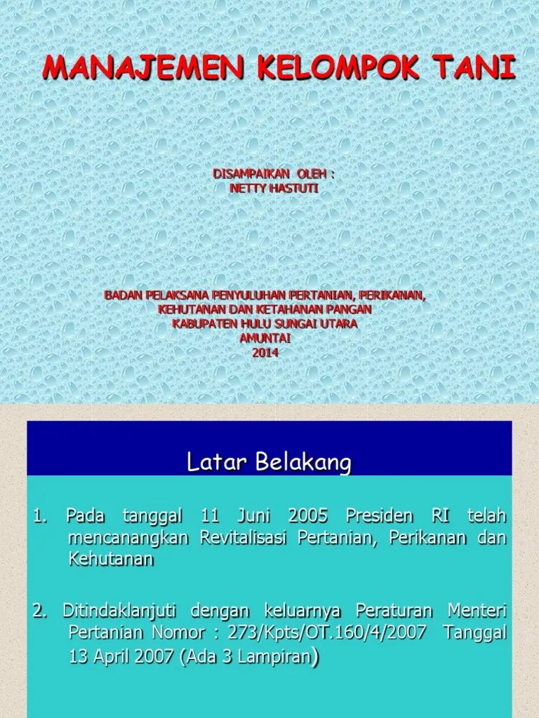 Manajemen Kelompok Tani | PDF