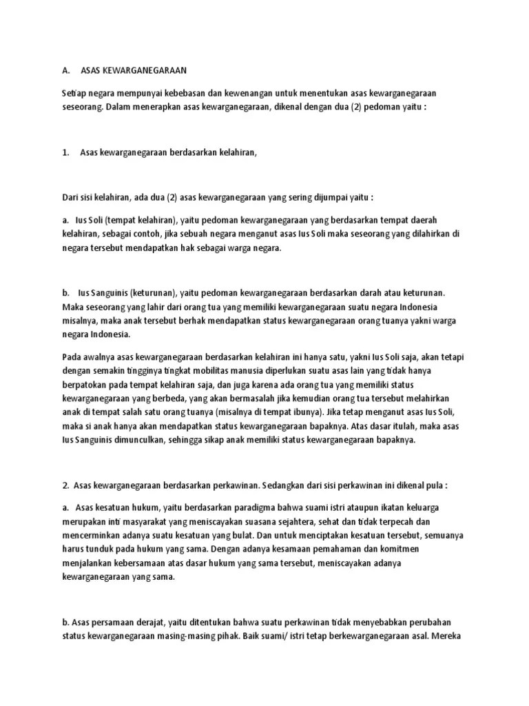 Asas Kewarganegaraan | PDF