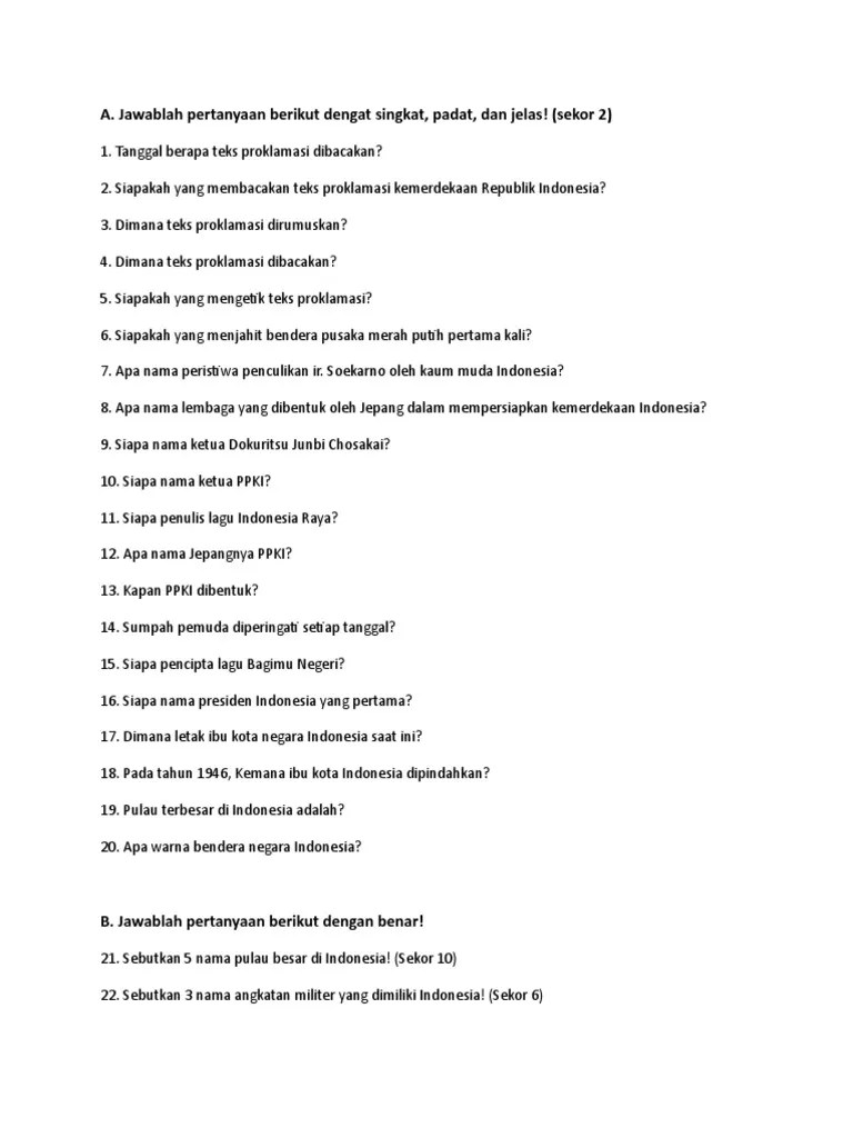 Kuis Kemerdekaan | PDF