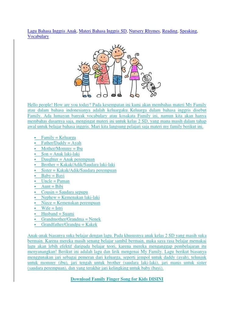 Lagu Bahasa Inggris Anak | PDF