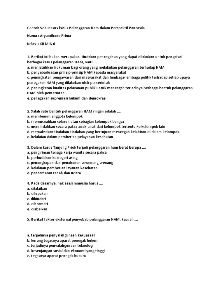 Salah Satu Contoh Kasus Pelanggaran Hak Asasi Manusia Adalah Brainly