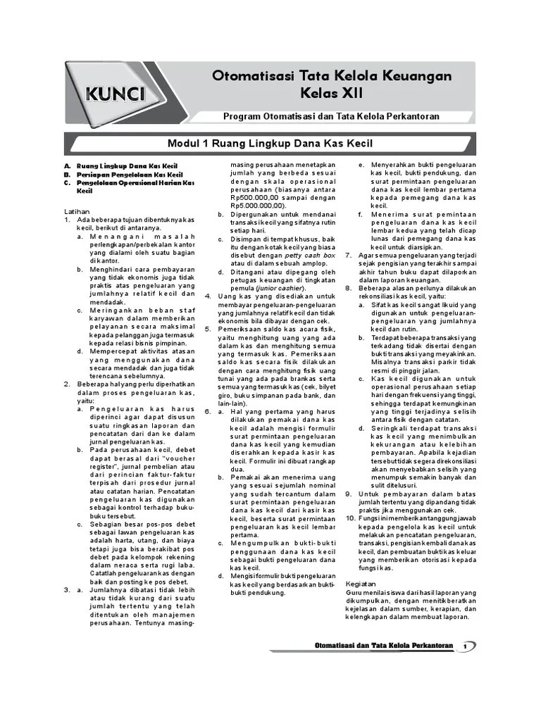 Soal Dan Jawaban Otomatisasi Tata Kelola Keuangan Kelas 12 - Mathlaul  Khairiyah